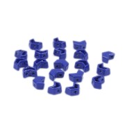 Perle colorée 2 trous en zamac forme chevron 6.5x8 mm - Bleu foncé x1|raw }}