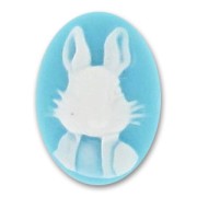 Camée acrylique Lapin 25x18 mm Aquamarine x1|raw }}