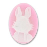 Camée acrylique Lapin 25x18 mm Light Rose x1