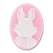 Camée acrylique Lapin 25x18 mm Light Rose x1