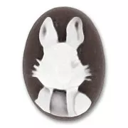 Camée acrylique Lapin 25x18 mm Noir x1