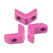 Perle colorée 2 trous en zamac forme petit chevron 6x8 mm - Prune x1|raw }}