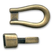 Fermoir crochet pour cordon 3 mm bronze x1
