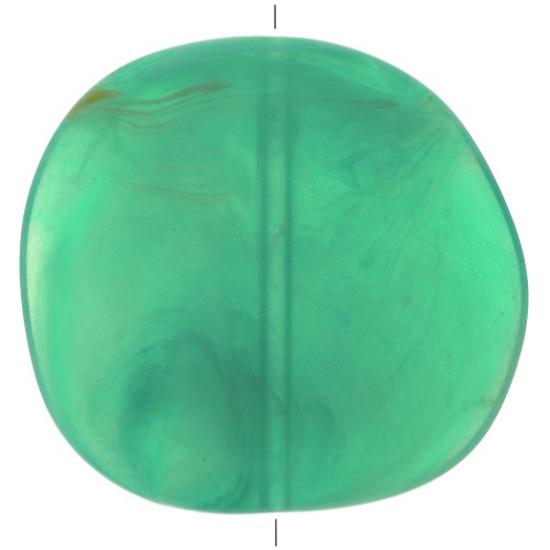 Palet irrégulier en résine 37x39 mm - Vert marbré x1