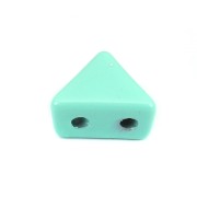 Perle colorée 2 trous en zamac forme triangle 6x7 mm - Vert turquoise x1|raw }}