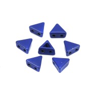 Perle colorée 2 trous en zamac forme triangle 6x7 mm - Bleu foncé x1