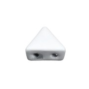 Perle colorée 2 trous en zamac forme triangle 6x7 mm - Blanc x1|raw }}