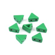Perle colorée 2 trous en zamac forme triangle 6x7 mm - Vert x1