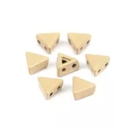 Perle colorée 2 trous en zamac forme triangle 6x7 mm - Sable x1