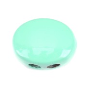 Perle colorée 2 trous en zamac forme ovale 12x9.5 mm - Vert turquoise x1|raw }}