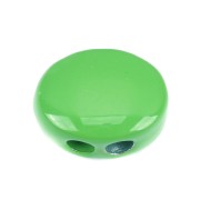 Perle colorée 2 trous en zamac forme ovale 12x9.5 mm - Vert x1|raw }}