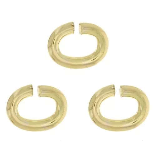 Anneaux ouverts ovales 3.9x3x0.8 mm en Gold filled (or laminé)  x10