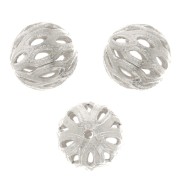 Perles rondes filigranées 6 mm - Argenté x10|raw }}