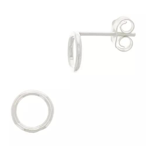 Boucles d'oreilles cercle évidé 7 mm en Argent 925 x2