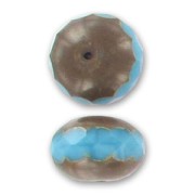 Perle donuts 17x11 mm - Opaque Turquoise Travertin x1