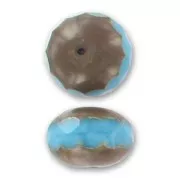 Perle donuts 17x11 mm - Opaque Turquoise Travertin x1