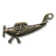 Breloque avion 35 mm bronze x1