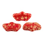 Delos® par Puca® 6x11 mm - Opaque Red Coral Gold Splash x10g