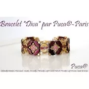 Delos® par Puca® 6x11 mm - Opaque Red Coral Gold Splash x10g