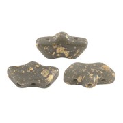Delos® par Puca® 6x11 mm - Opaque Dark Grey Gold Splash x10g|raw }}