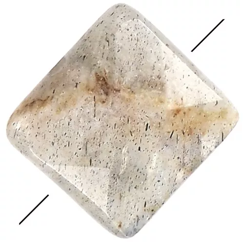 Perle facettée carrée 12 mm en pierre gemme - Labradorite x1