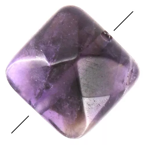 Perle facettée carrée 12 mm en pierre gemme - Amethyste x1