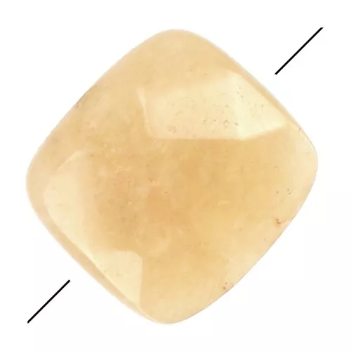 Perle facettée carrée 12 mm en pierre gemme - Jade teinté - Jaune x1