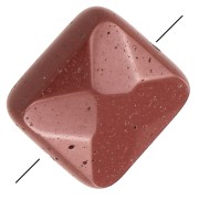 Perle facettée carrée 12 mm en pierre gemme - Jaspe Poppy x1|raw }}