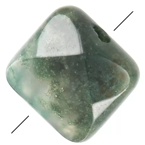 Perle facettée carrée 12 mm en pierre gemme - Agate Indienne x1