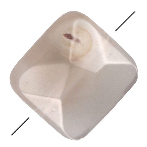 Perle facettée carrée 12 mm en pierre gemme - Agate Grise x1