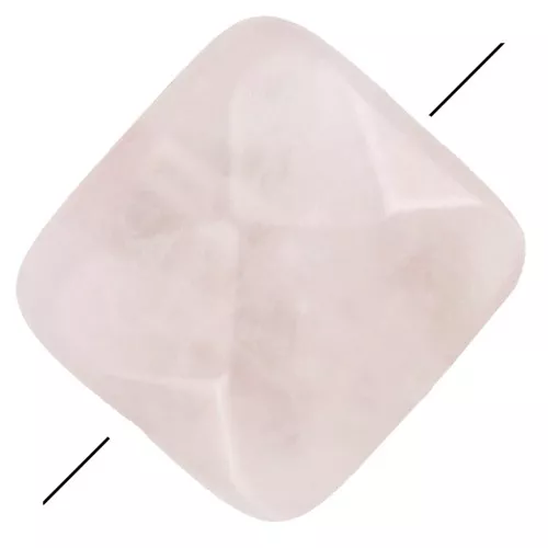 Perle facettée carrée 12 mm en pierre gemme - Quartz rose x1