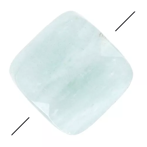 Perle facettée carrée 10 mm en pierre gemme - Aigue-Marine x1