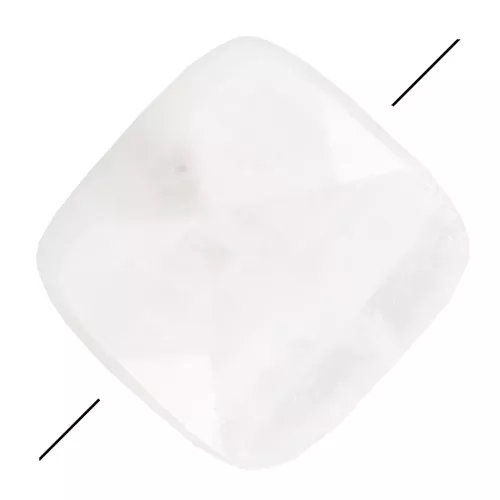 Perle facettée carrée 10 mm en pierre gemme - Pierre de Lune x1