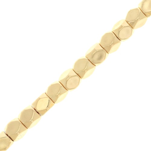 Mini perles facettées polygones imitation hématite 3 mm - Champagne x40cm