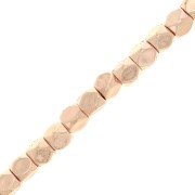 Mini perles facettées polygones imitation hématite 3 mm - Doré rose x40cm