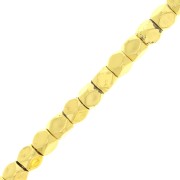 Mini perles facettées polygones imitation hématite 3 mm - Doré x40cm