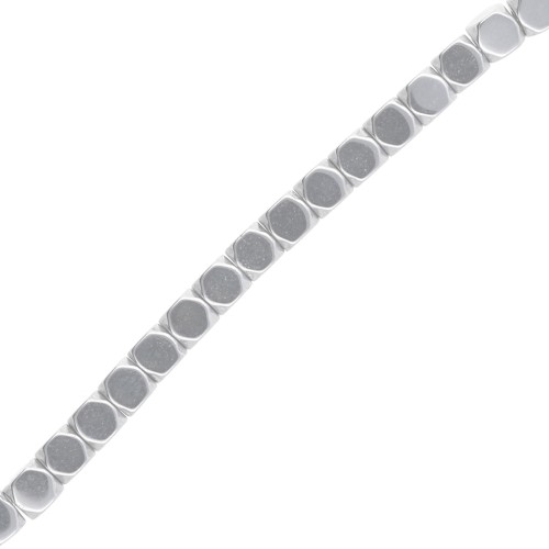 Mini perles facettées polygones imitation hématite 3 mm - Labrador x39cm