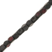 Mini perles facettées polygones imitation hématite 3 mm - Jet AB x40cm