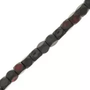 Mini perles facettées polygones imitation hématite 3 mm - Jet AB x40cm