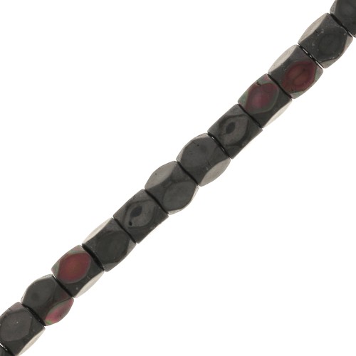 Mini perles facettées polygones imitation hématite 3 mm - Jet AB x40cm