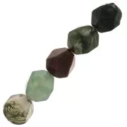 Perles hexagonales 8x7 mm pierre gemme - Agate Indienne x10
