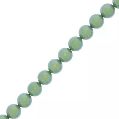 Perles rondes nacrées Preciosa - Round Pearl Maxima 5 mm - Pearlescent Green x25
