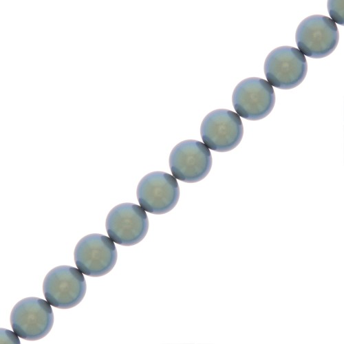 25 Perles Rondes Nacrées Capri Blue 10 Mm - Preciosa - Création Bijoux