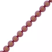 Perles rondes nacrées Preciosa - Round Pearl Maxima 5 mm - Pearlescent Red x25