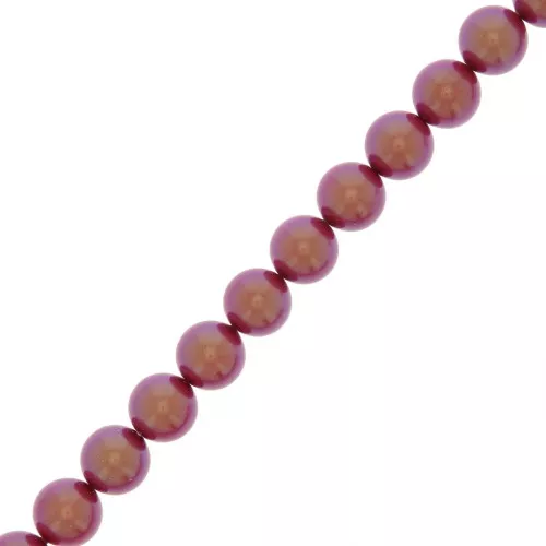 Perles rondes nacrées Preciosa - Round Pearl Maxima 5 mm - Pearlescent Red x25