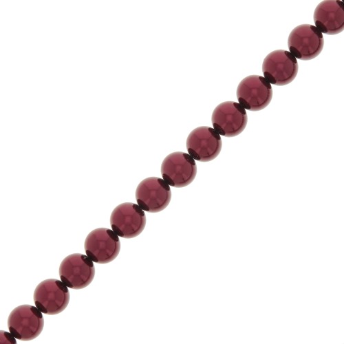 Perles rondes nacrées Preciosa - Round Pearl Maxima 5 mm - Bordeaux x25