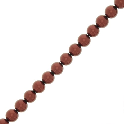 Perles rondes nacrées Preciosa - Round Pearl Maxima 5 mm - Dark copper x25