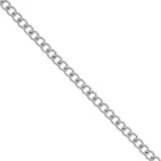 Chaîne maille forçat limée 2,5 mm - Rhodié x1m