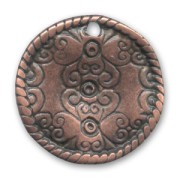 Sequin ondulé 22 mm cuivré vieilli x1