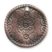 Sequin ondulé 22 mm cuivré vieilli x1